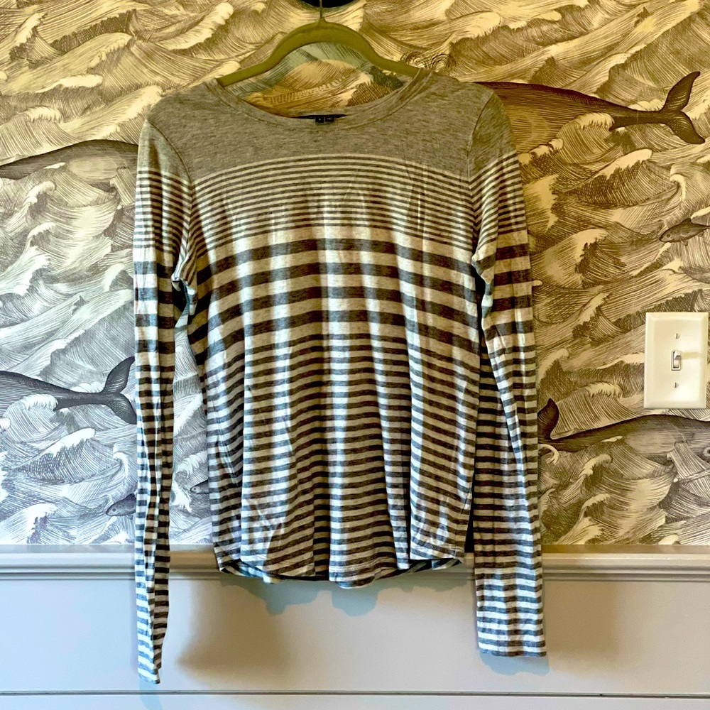 VINCE modal long sleeve strip top. Size S